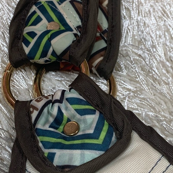 CINDA B Cream Nylon Quilted Shoulder Purse - Picture 5 of 9